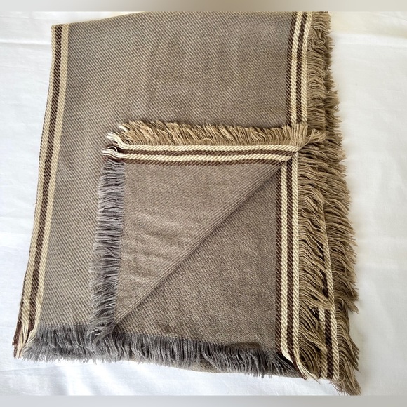 Taupe Fringed Blanket Scarf - Picture 6 of 15